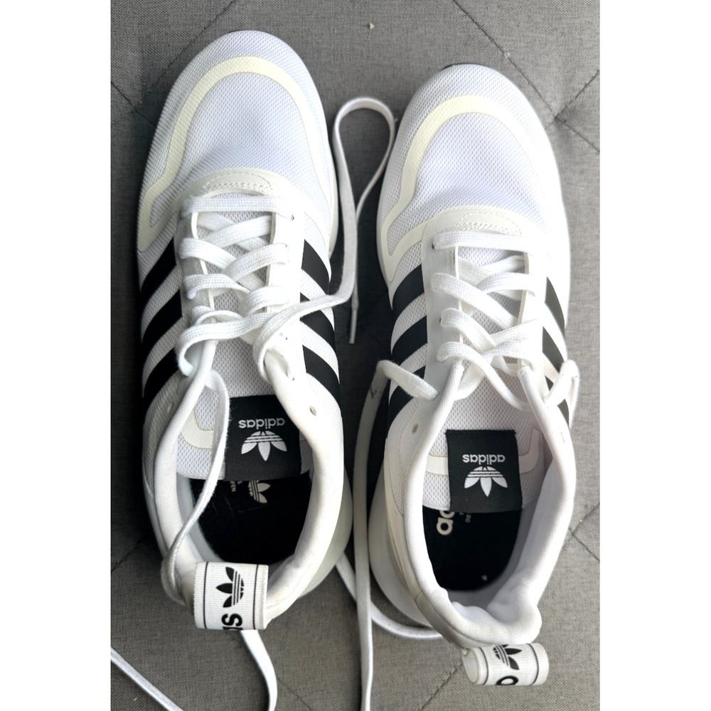 Adidas Originals White Black 3 StripeSneakers Men's Casual Running Shoes Size 10